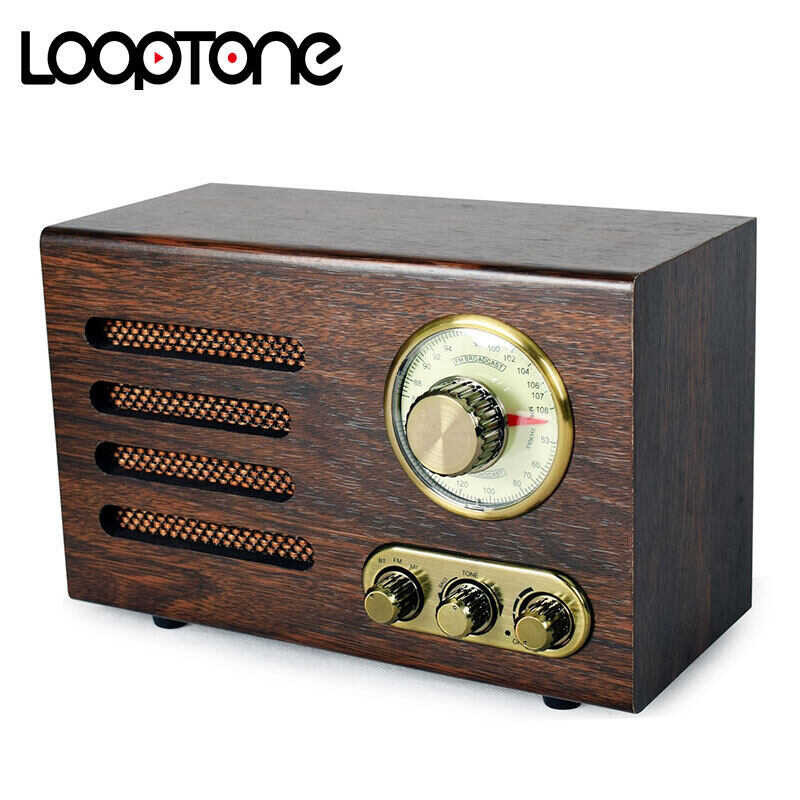 Looptone Tabletop Hi-Fi Bluetooth Am/Fm Radio Vintage Retro Classic ...