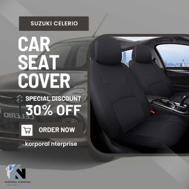 Suzuki Celerio KN Seat Cover 5 Seater Cover Plain and Embossed Design