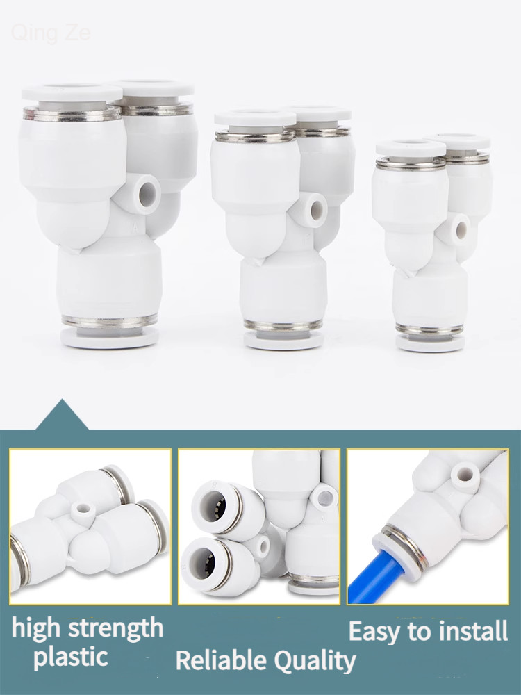 Pneumatic Trachea Quick Connector Quick Plug Y-Type Tee High-Strength ...