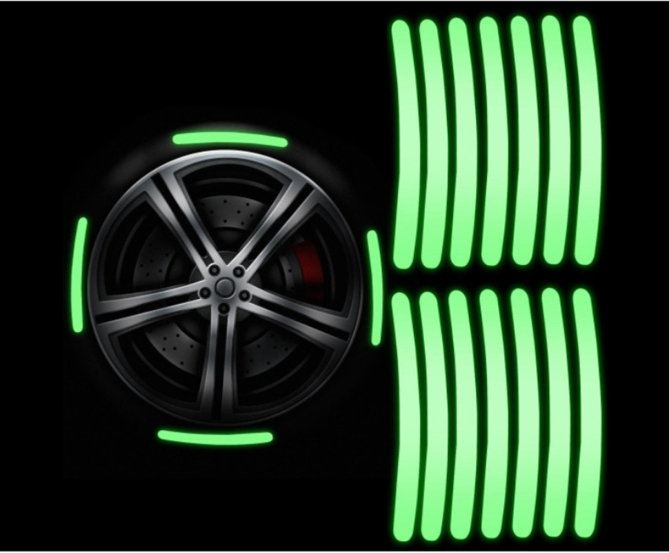 20pcs Car Wheel Luminous Stickers Reflective Stickers Colorful Luminous ...