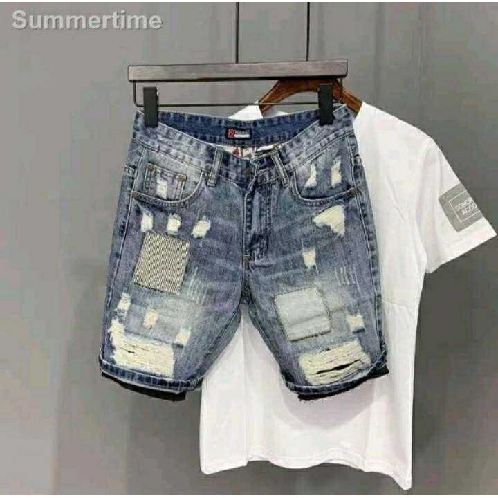 Tattered Maong Denim Shorts For Men [ INADY STOCK ]... | Shopee Philippines