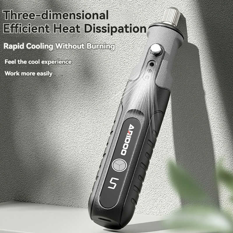 5-Speed Regulation Touch Screen Cordless Electric Drill Mini Rotary ...