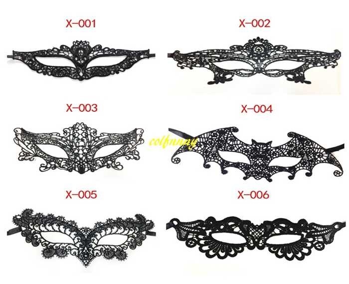 20pcs Lot Black Sexy Lady Lace Mask Cutout Eye Mask For Masquerade