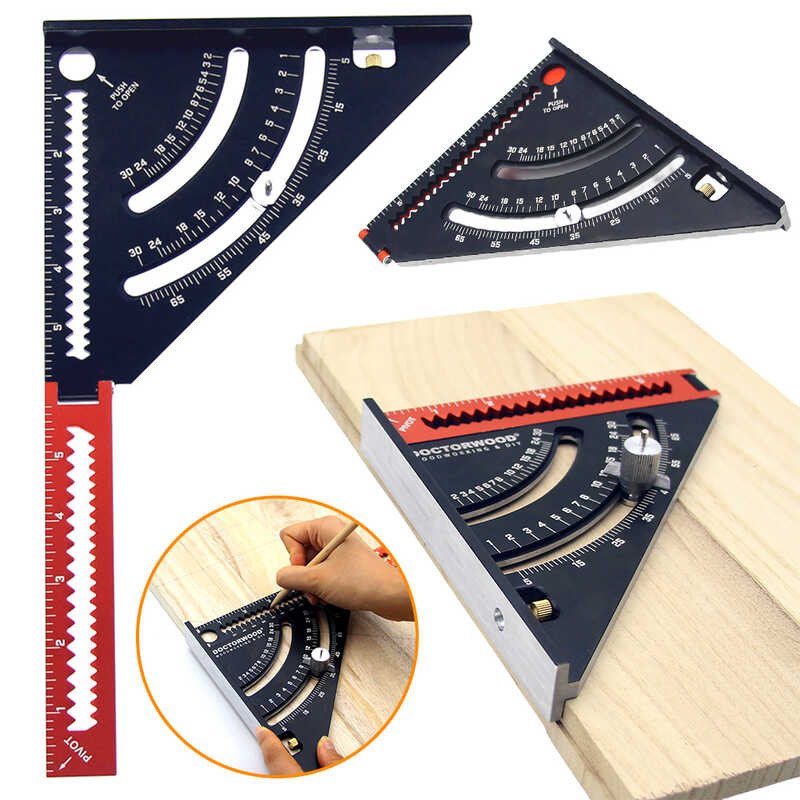 Pag-Folding Triangle Ruler Protractor Aluminum Alloy 2-in-1 Extendable ...