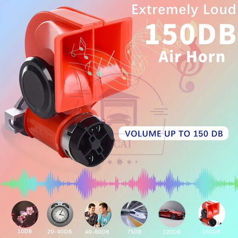 horn with relay set Air Horns Twin Dual Tone Super Loud Compact Air