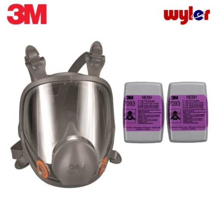 ORIGINAL 3M 6800 MADE IN USA Full Face Asbestos Respirator w/ 7093 P100