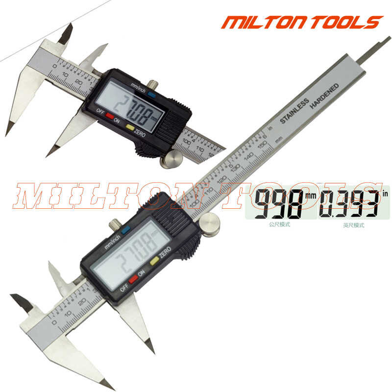 Point jaw Digital micrometer gauge Big LCD 0-150 mm 6inch digital ...