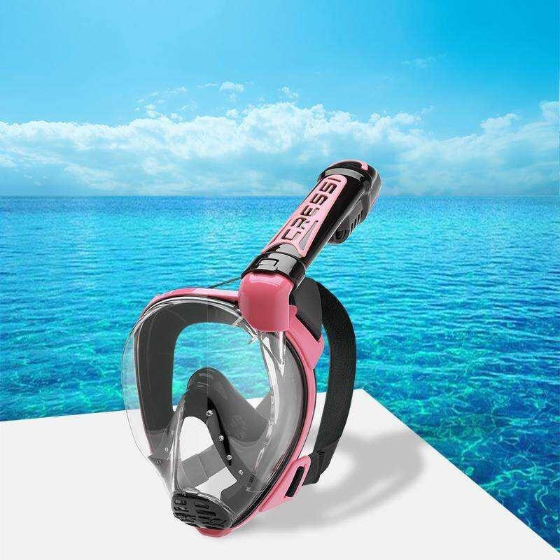 Cressi DUKE Adult Snorkeling Full Face Dry Top Snorkel Wide Clear View ...