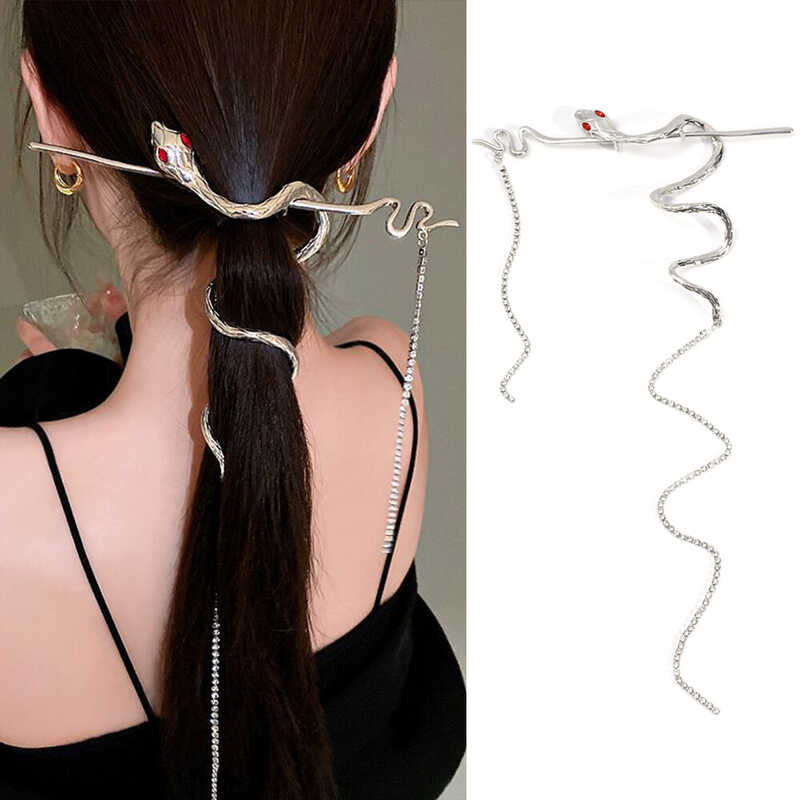 AA 2023 New Chinee Style Claic Snake Hairpin Simple Chain Tael Hair ...