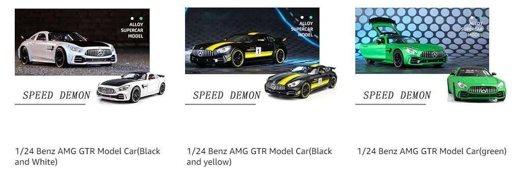 1:24 Scale Mercedez Benz AMG GTR Diecast Model Car Alloy Toy Vehicle ...