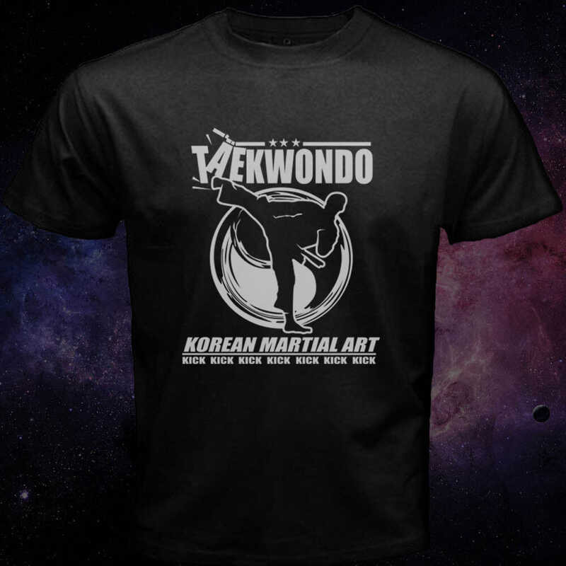 Taekwondo Tae Kwon-do Korean Martial Arts Kick Black Mma Fighting Men's 