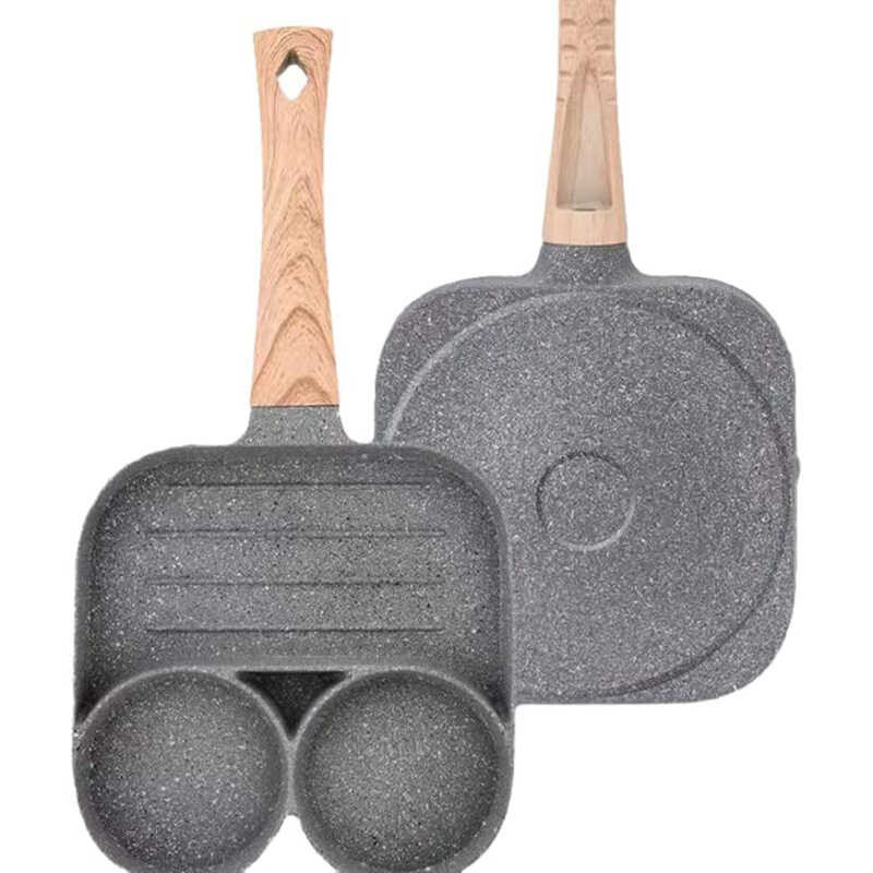 Universal Egg Burger Frying Pan Double Hole Steak Pot Open Flame ...
