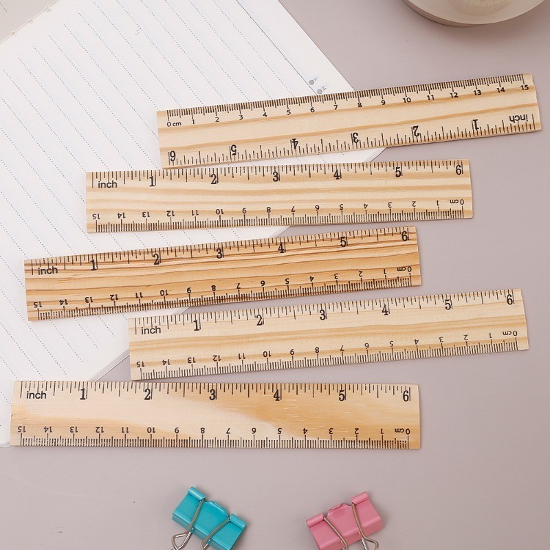 Simple Single Sided Scale Wooden Ruler Mathematics Courses Drawing ...