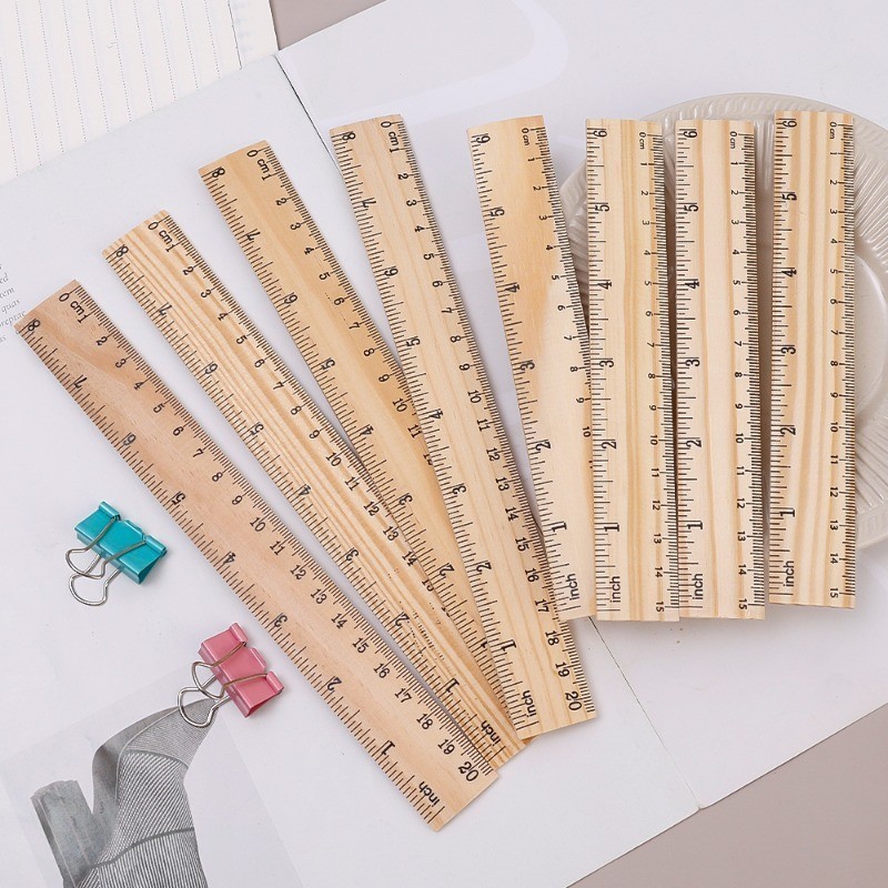 Simple Single Sided Scale Wooden Ruler Mathematics Courses Drawing ...