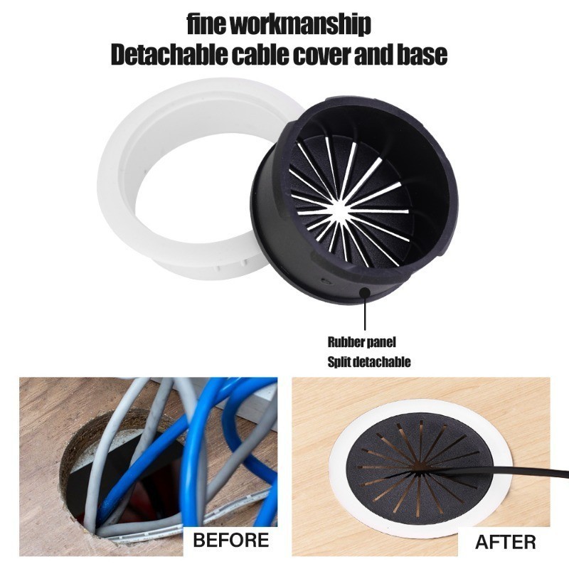 [ Featured ] Computer Cable Threading Box - Desk Table Plastic Cable ...