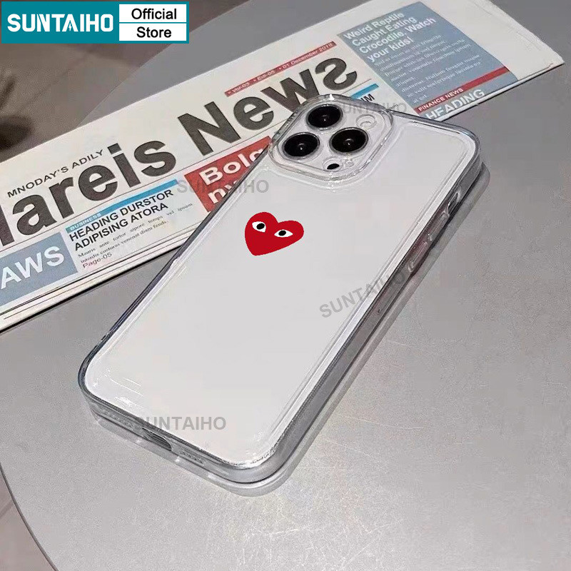 Suntaiho Funny Love's Eyes CDG Couple Phone Case for Iphone 15 14 12 13 ...
