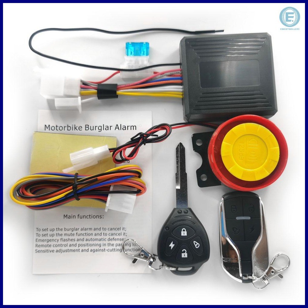Motorcycle Anti-Theft Alarm System Wireless Remote Engine Starter Stop ...
