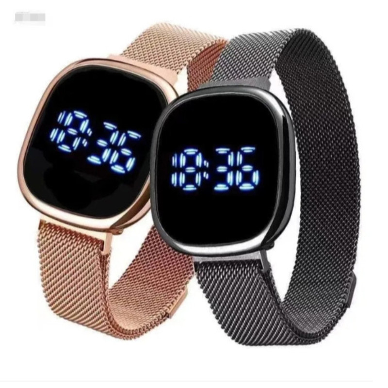 Set & Couple Watches Led Touch Screen Magnetic Buckle Watch Fashion ...