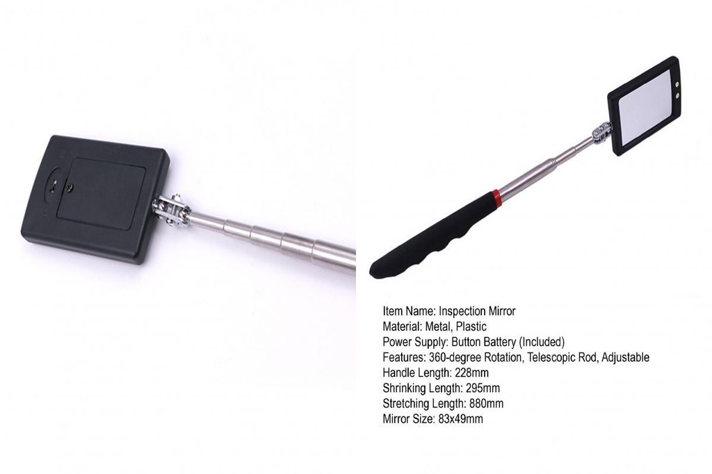 Angelorid| Inspection Mirror with LED Light 360-degree Rotation ...