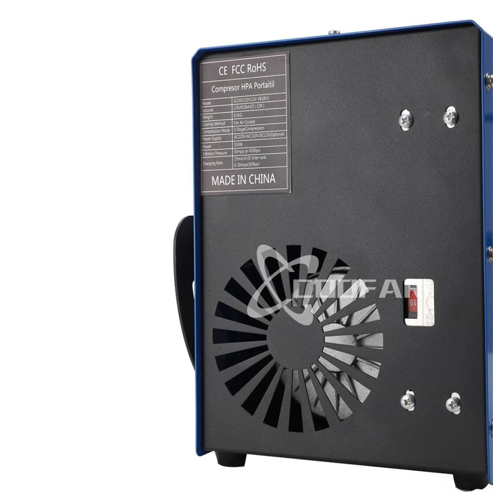 4500Psi 300Bar PCP Air Compressor with Wire Spool Built-in 12V ...