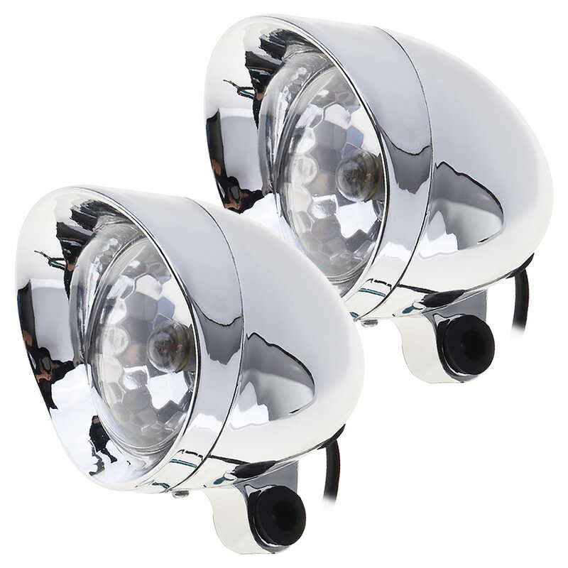 2Pcs 10W Universal Motorcycle Headlights Motorbike Retro Bullet Fog ...