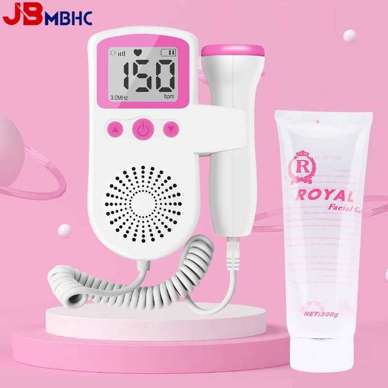 Fetal Doppler With 300G Gel Portable Pocket Sound Baby Heart Pregnancy ...
