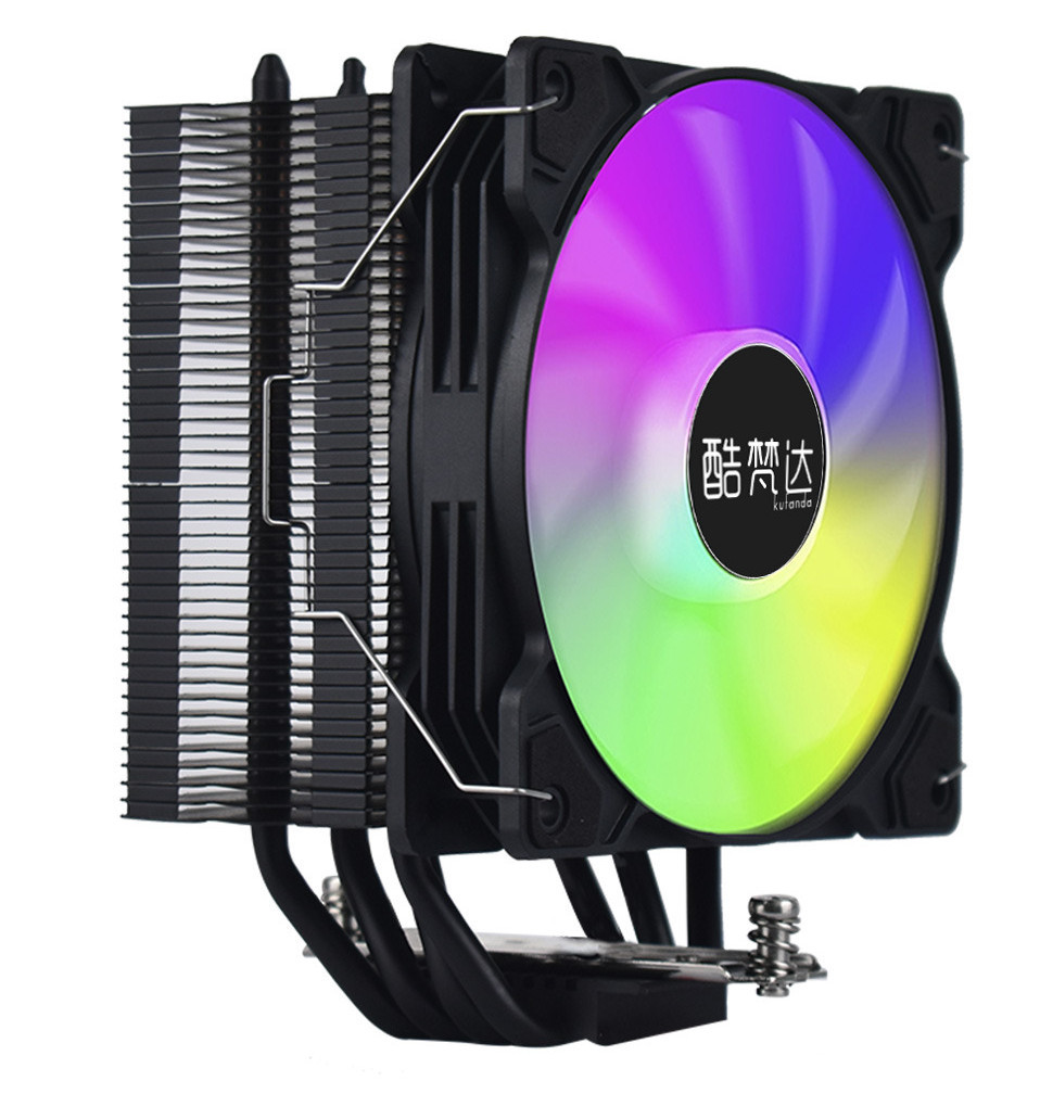 4 Copper Tube Air Cooled Kompyuter Component Ng Host CPU Radiator Light ...