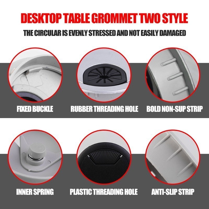 [ Featured ] Computer Cable Threading Box - Desk Table Plastic Cable ...