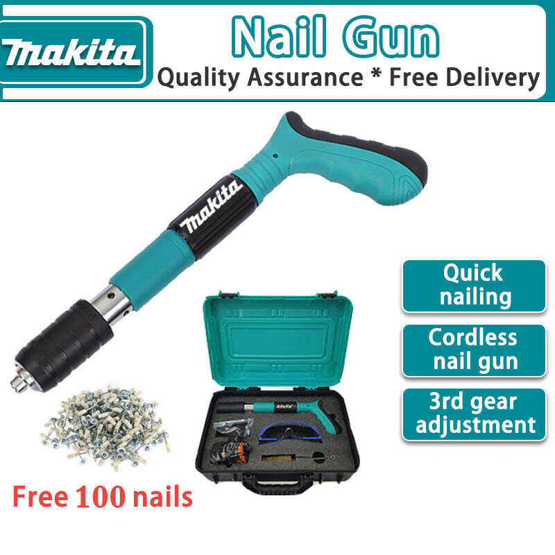 Manual Nail Gun Heavy Duty with Free Nails No Punch Concrete Rivet