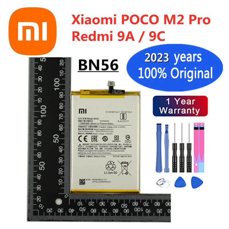 2023 Years Xiao Mi Original Battery Bn56 For Xiaomi Poco M2 Pro Redmi 9a 9c 5000mah Phone 7444