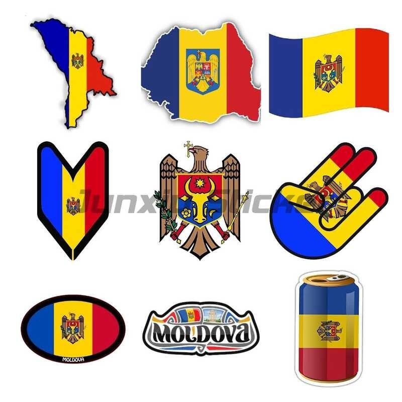 JMM Industries Moldova Flag Vinyl Decal Sticker Republica Moldova...