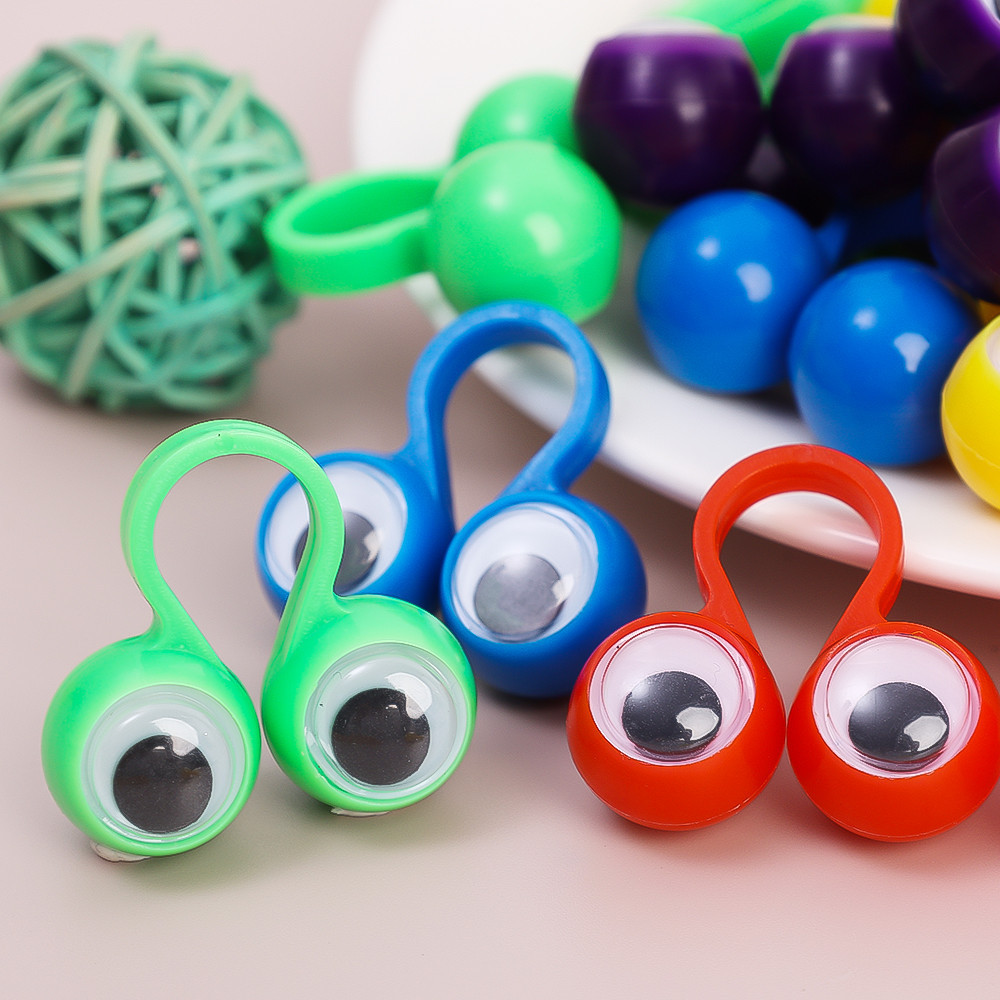 Random Colors Creative Wiggly Eye Finger Puppets Set Eye on Rings ...