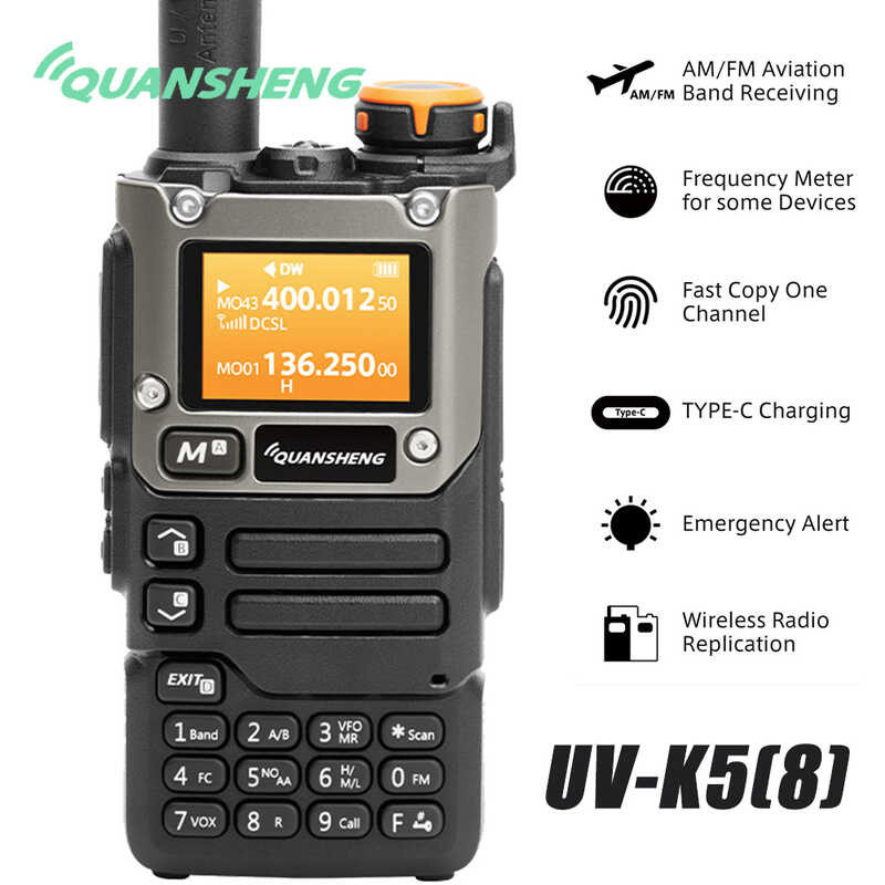 Uv-K5(8) Portable Walkie Talkie Multi-Band Transceiver UHF VHF AM FM ...