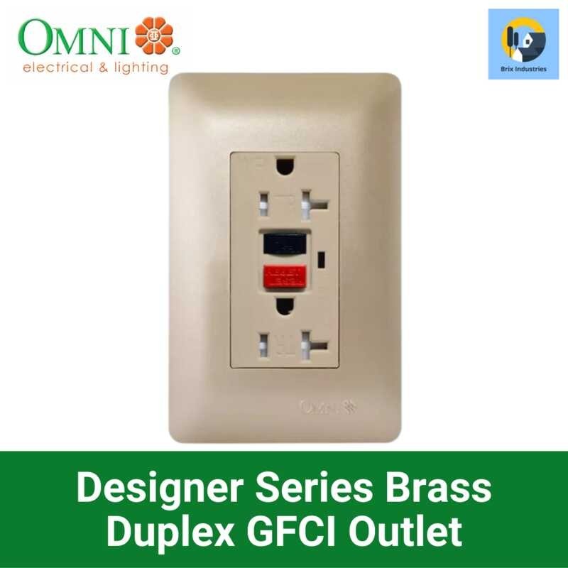 Omni Designer Series Duplex GFCI Outlet Set Brass #DGFCI-201B-PK ...