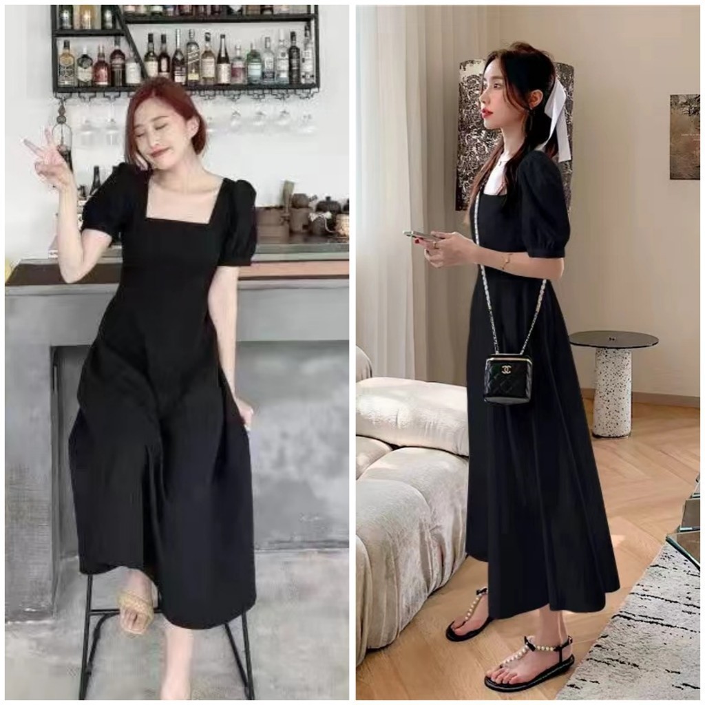 {Ship From Manila+COD}S-2XL Dress for Woman Elegant White Square Neck ...