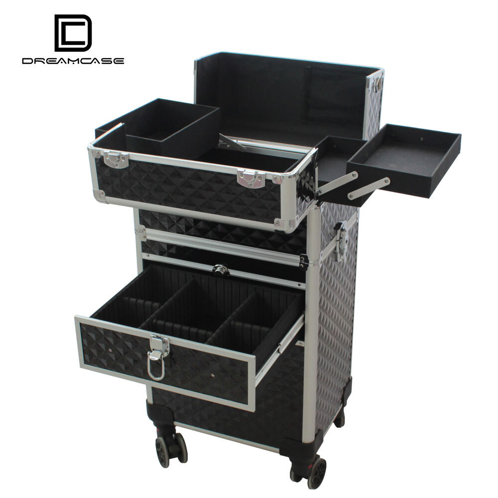 Maganda Salon Hard Rolling Makeup Stand Cosmetic Case Aluminium Trolley Train Vanity Shopee