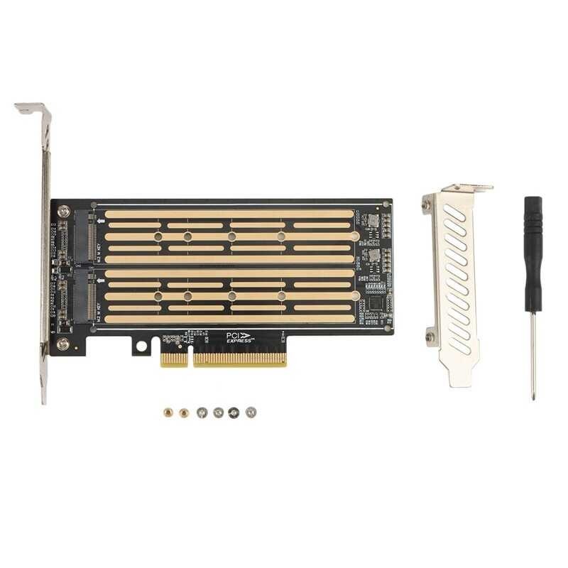 & M.2 Riser Card M.2 NVME Sa PCIE X8 Dual Disk Hard Drive SSD Adapter ...