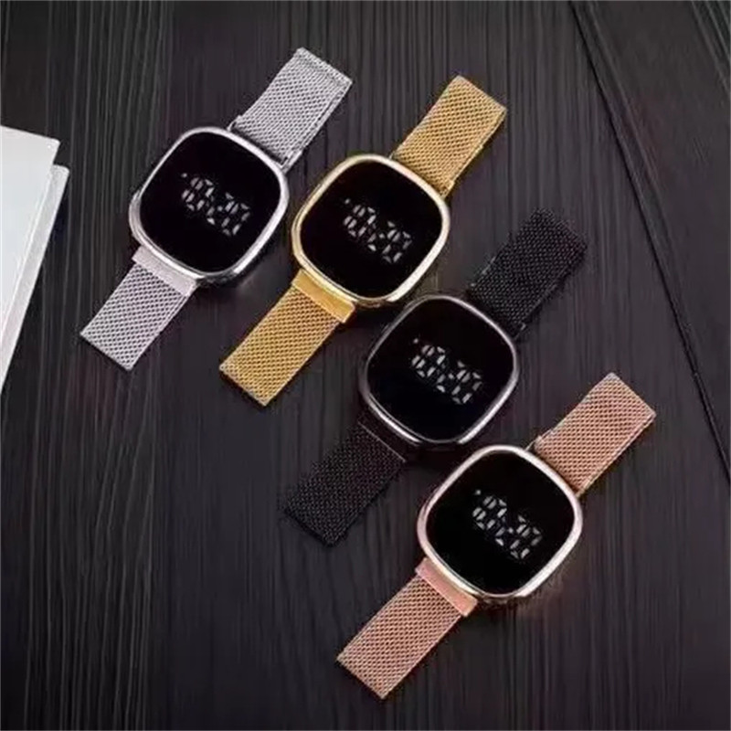 Set & Couple Watches Led Touch Screen Magnetic Buckle Watch Fashion ...