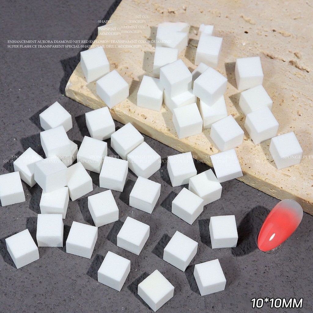 Nail Enhancement 1cm Mini Bean Curd Block Patting Gel Sponge Gradual ...