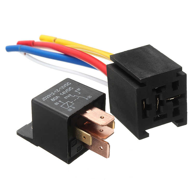 New 12V 80A 5Pin DC AMP SPDT & Socket Car Starter Auto Relay Universal ...