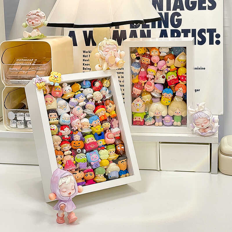 Cute Grain Photo Frame Display Box Transparent Acrylic Fig Display ...