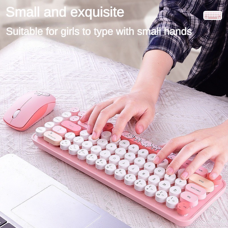 MOFii IBean PRO 2.4g Wireless Keyboard and Mouse Set Mini Pink Blue ...
