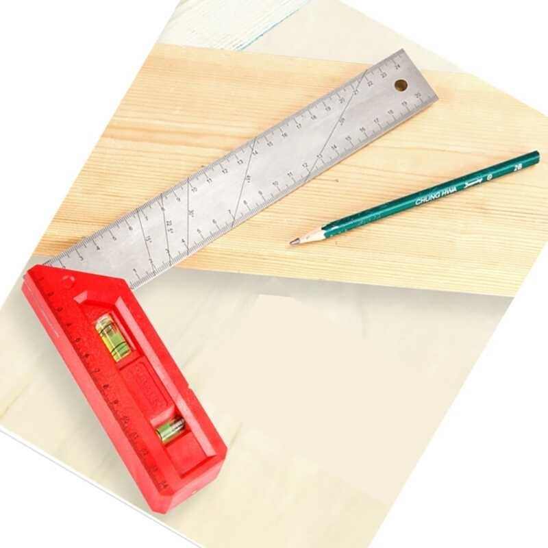 20/30/40cm Angles Ruler Builtin Spirits Level StainlessSteel Framings ...