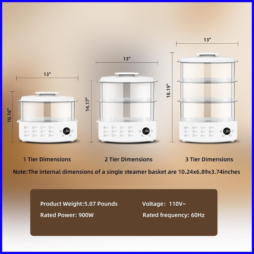 TOP Electric steamer household 3-layer siu-mai siumai electric steamer ...