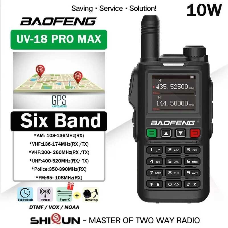 Baofeng-Walkie Talkie profesional de largo alcance, Radio bidireccional VHF UHF 1000-200, 4