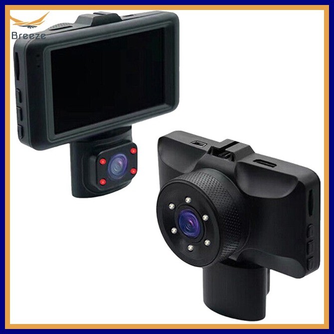 breeze 3 Channel Dash Cam Front Rear Inside 1080P Full High-Definition ...