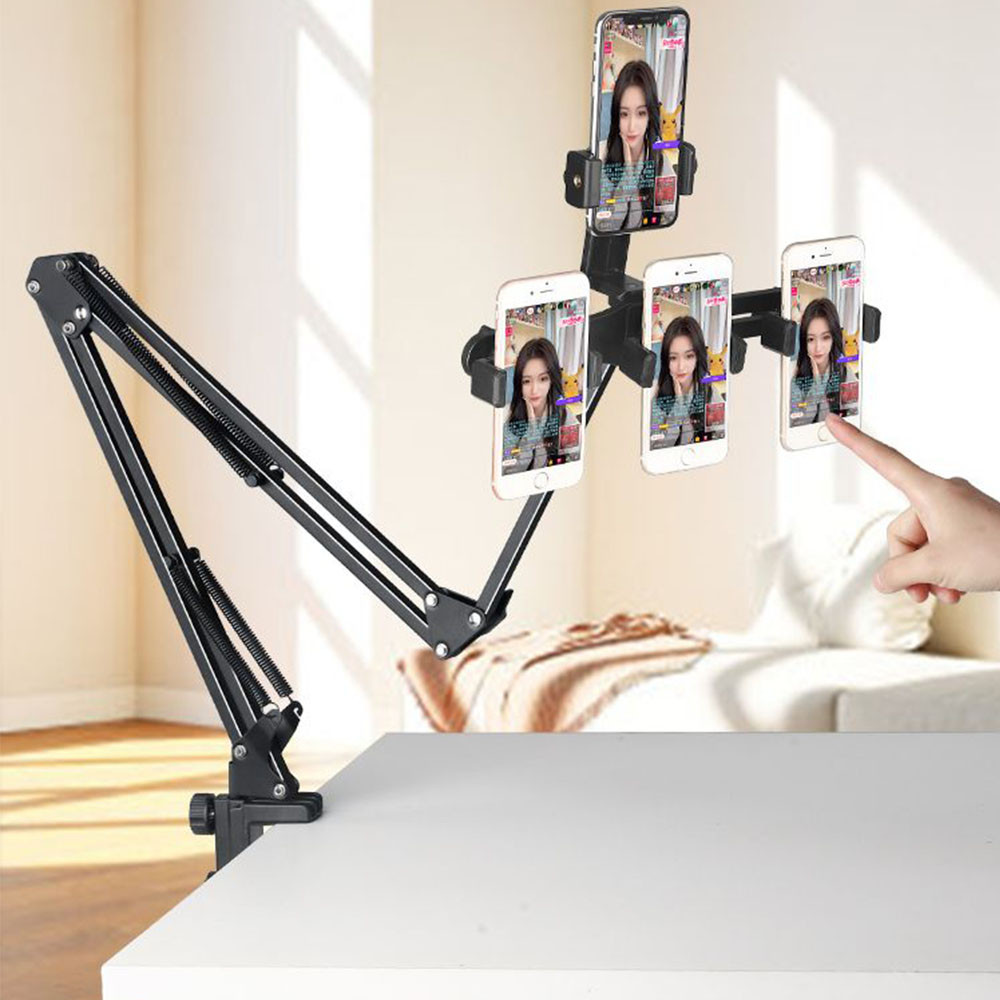 Extended cantilever desktop cell phone holder heightened multiple cell ...
