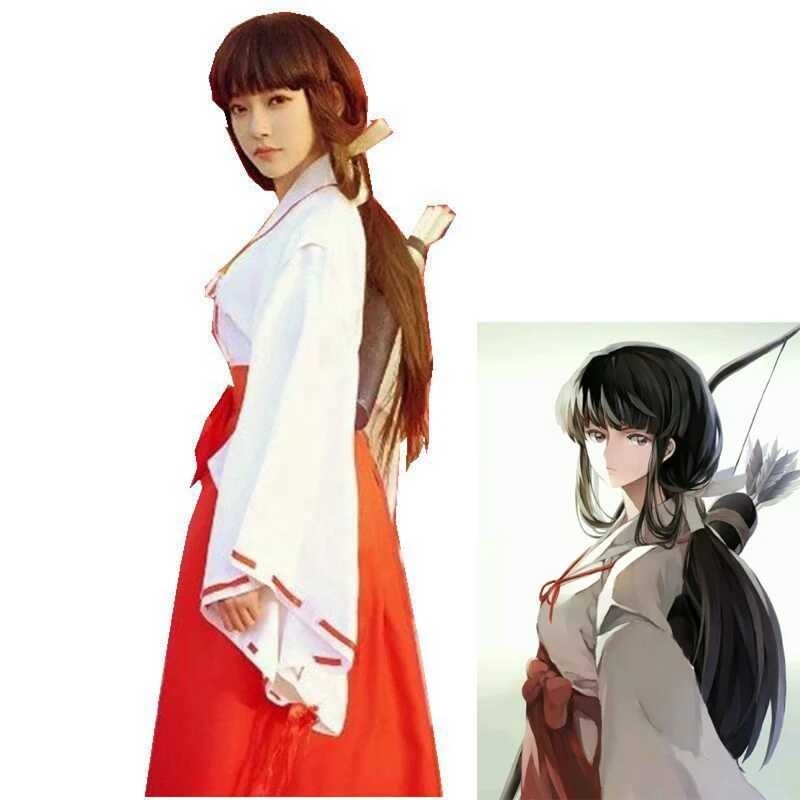 Anime Cosplay Costume Inuyasha Witch Kikyo Yehua Kawaii Japanese Kimono ...
