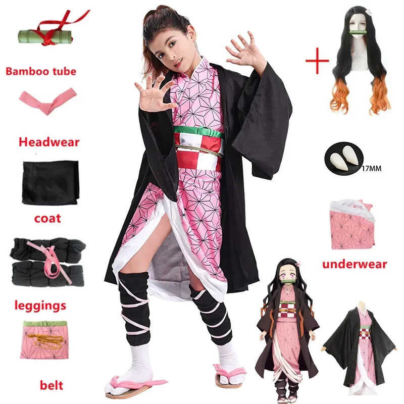 Anime Kamado Nezuko Cosplay Costume Demon Slayer Cosplay Uniform ...