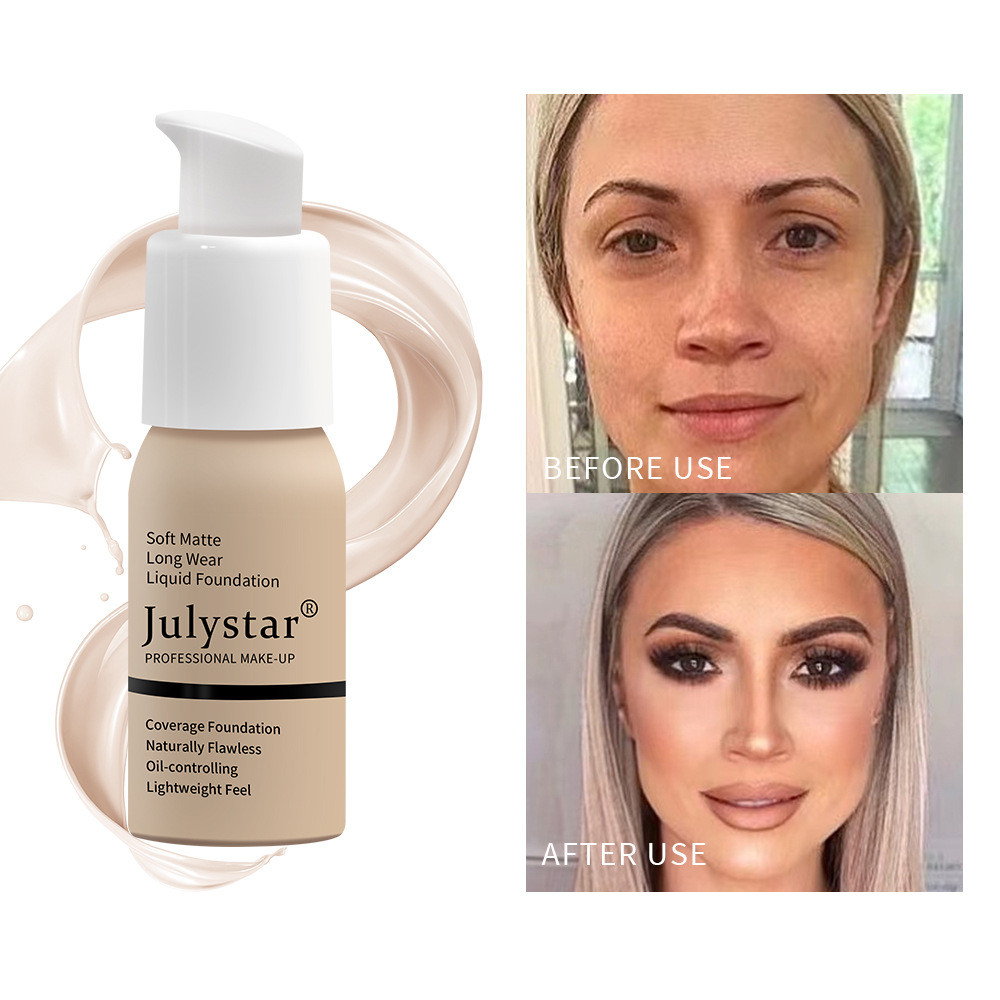 Julystar Liquid Foundation Concealer Face Naturally Flawless Matte Oil ...